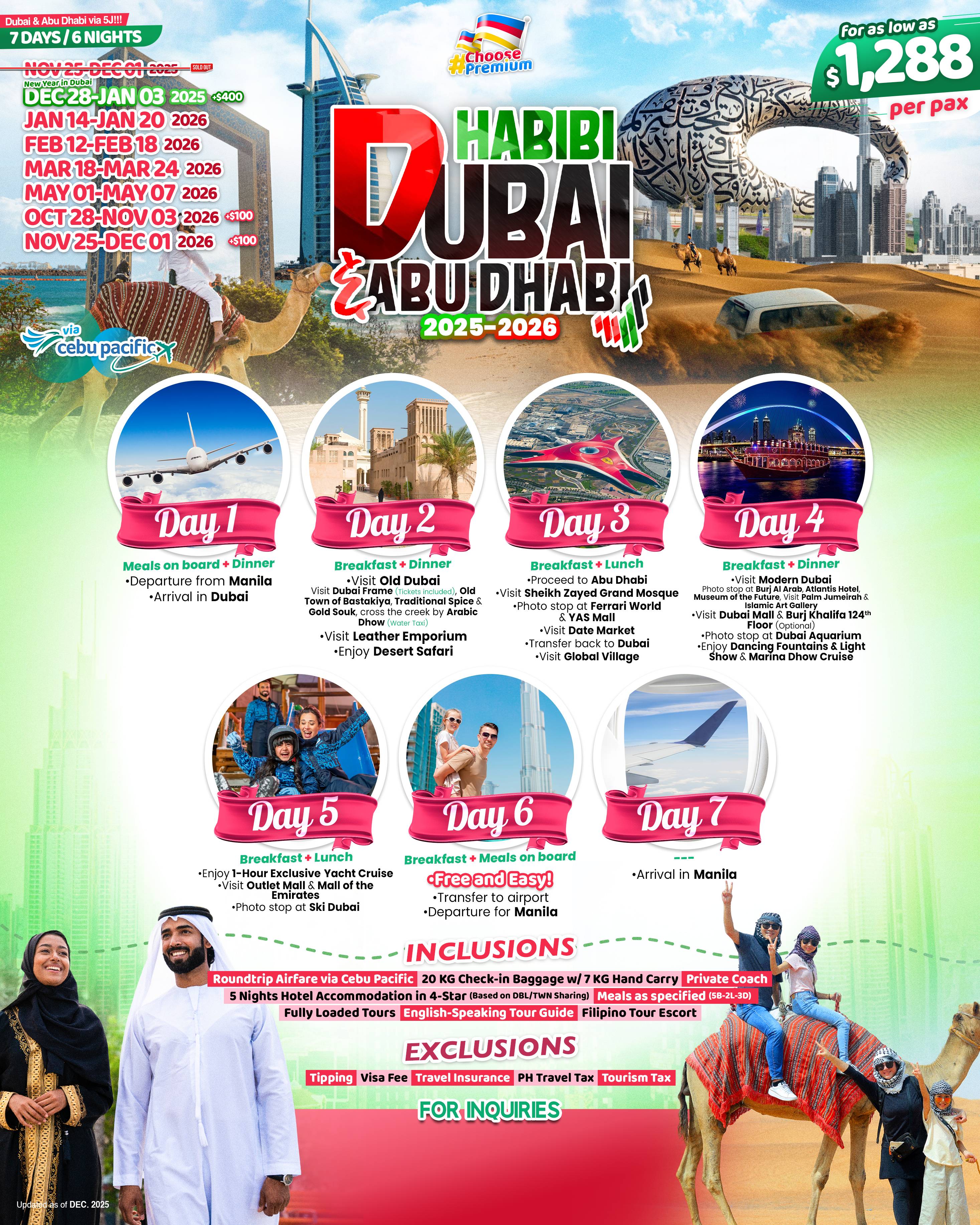 DUBAI & ABU DHABI (Habibi Dubai & Abu Dhabi_via 5J) 2025-2026