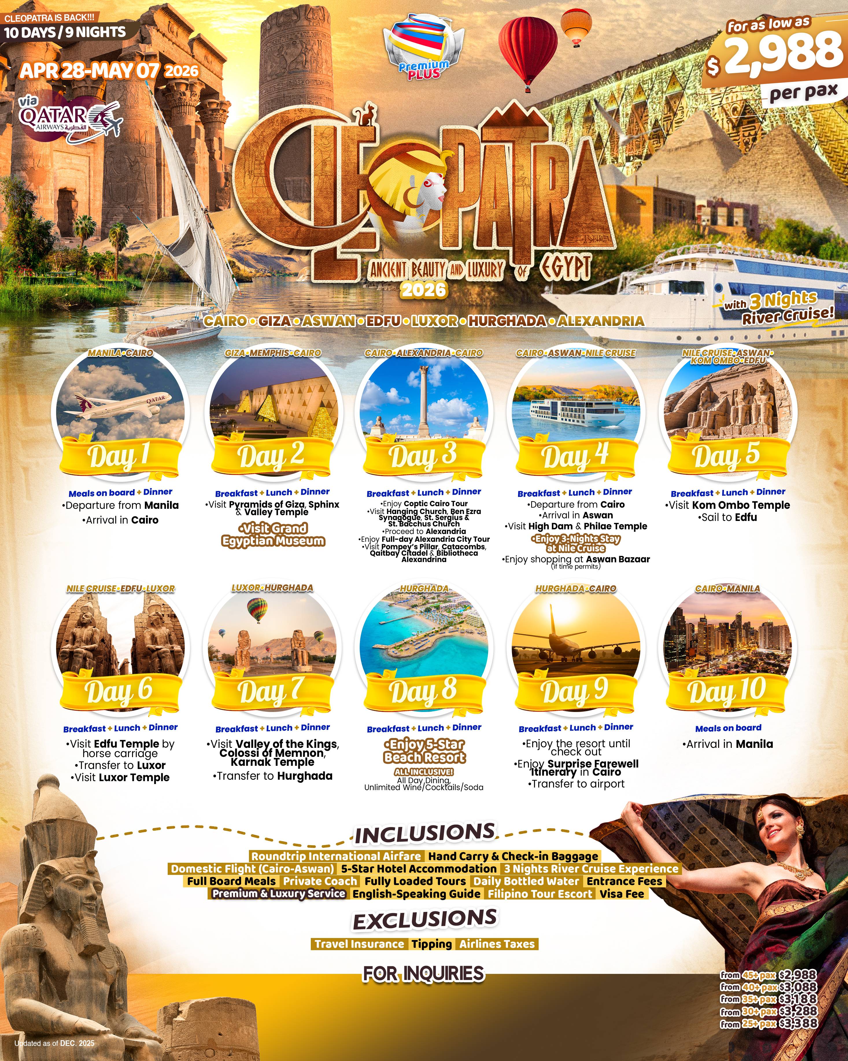 EGYPT (Cleopatra) 2026